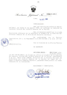 Resolución Jefatural N° 154-1994/AGN/J