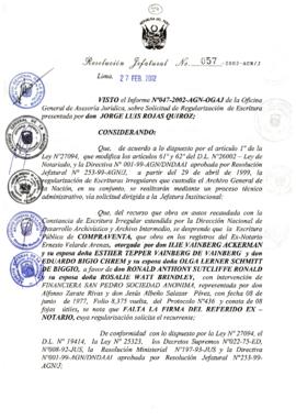 Resolución Jefatural N° 057-2002/AGN/J