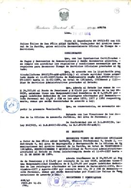 Resolución Directoral N° 77-84-AGN/OA