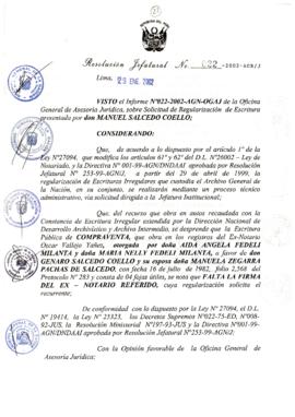 Resolución Jefatural N° 022-2002/AGN/J