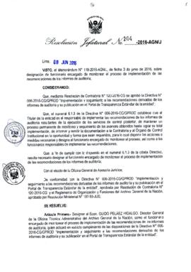 Resolución Jefatural N° 104-2016-AGN/J
