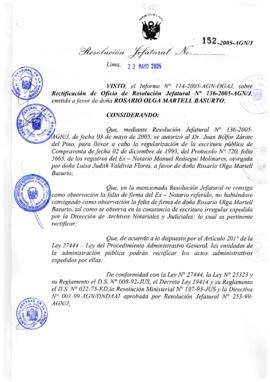 Resolución Jefatural N° 152-2005-AGN/J