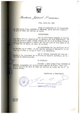 Resolución Jefatural N° 070-1982/AGN/J
