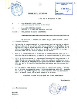 INFORME 019-87/AGN-JOAJ