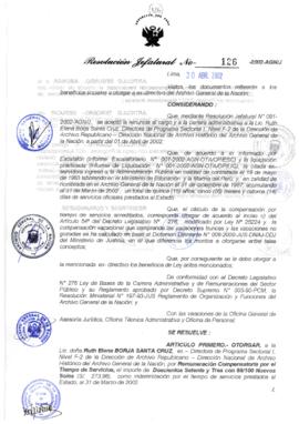 Resolución Jefatural N° 126-2002/AGN/J