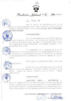 Resolución Jefatural N° 388-1999/AGN/J