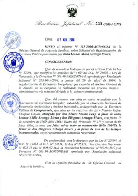 Resolución Jefatural N° 115-2006-AGN/J