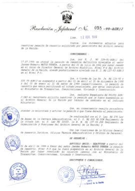 Resolución Jefatural N° 055-1999/AGN/J