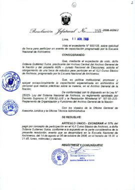 Resolución Jefatural N° 255-2006-AGN/J