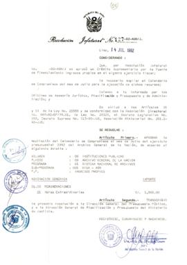 Resolución Jefatural N° 127-1992/AGN/J