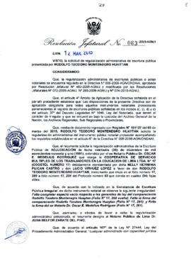 Resolución Jefatural N° 063-2015-AGN/J