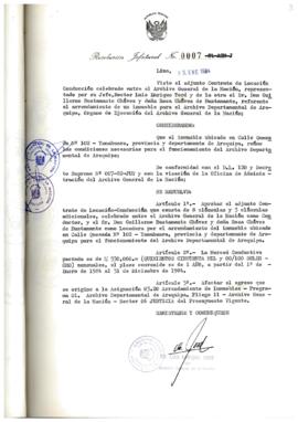 Resolución Jefatural N° 007-1984/AGN/J