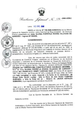 Resolución Jefatural N° 496-2008-AGN/J