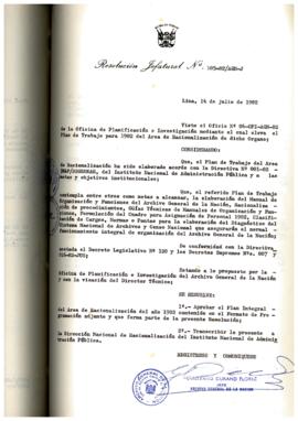 Resolución Jefatural N° 105-1982/AGN/J