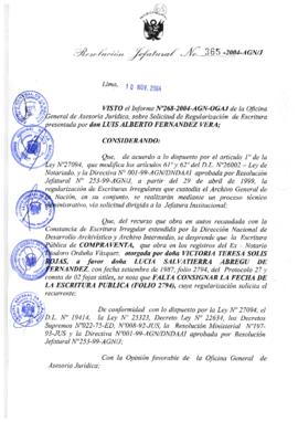 Resolución Jefatural N° 365-2004-AGN/J