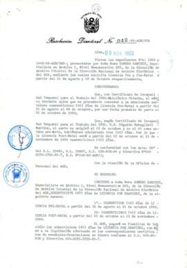 Resolución Directoral N° 022-93-AGN/OTA