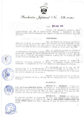 Resolución Jefatural N° 136-1999/AGN/J