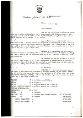 Resolución Jefatural N° 109-1986/AGN/J