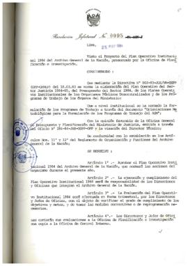 Resolución Jefatural N° 095-1984/AGN/J