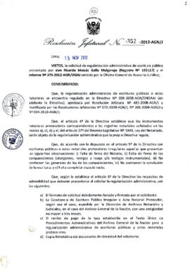 Resolución Jefatural N° 352-2012-AGN/J