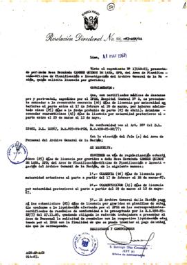 Resolución Directoral N° 21-87-AGN-OA