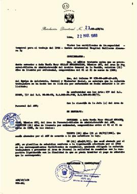 Resolución Directoral N° 023-88-AGN/OA