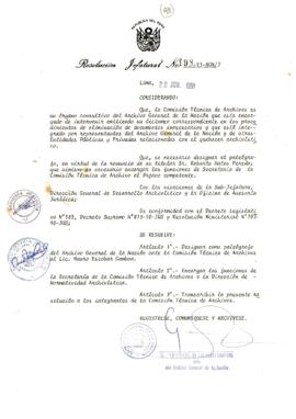 Resolución Jefatural N° 198-1991/AGN/J