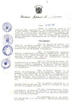 Resolución Jefatural N° 129-1994/AGN/J