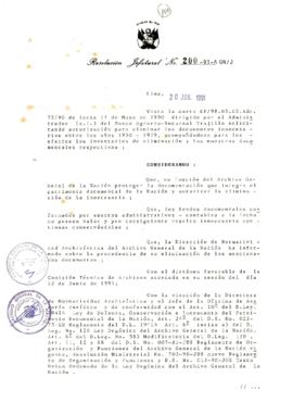 Resolución Jefatural N° 200-1991/AGN/J