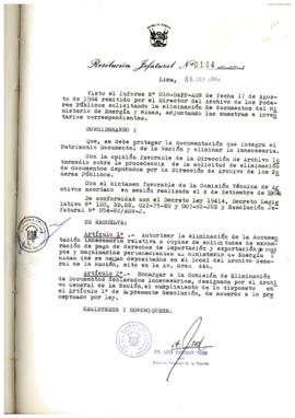 Resolución Jefatural N° 144-1984/AGN/J