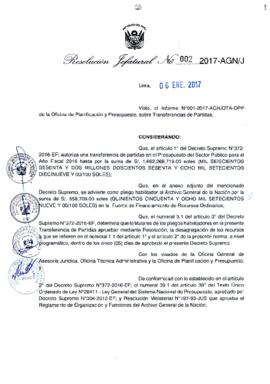 Resolución Jefatural N° 002-2017-AGN/J