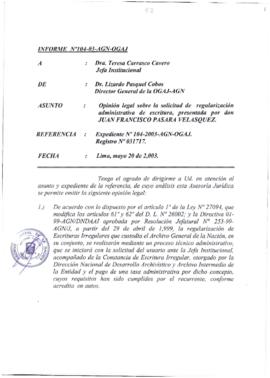 INFORME 104-2003-AGN-OGAJ