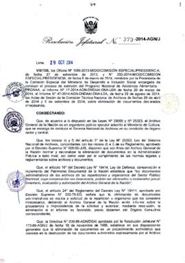 Resolución Jefatural N° 379-2014-AGN/J