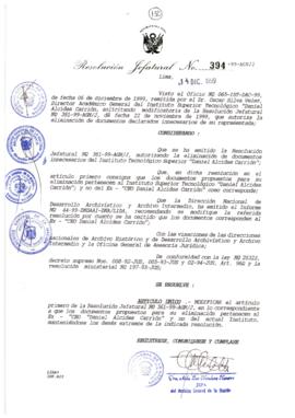 Resolución Jefatural N° 394-1999/AGN/J