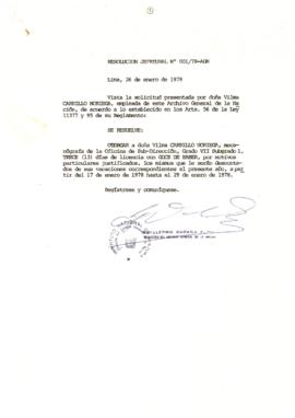 Resolución Jefatural N° 001-1978/AGN/J