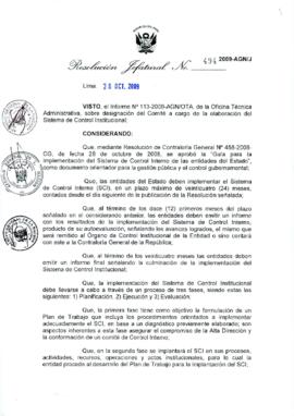 Resolución Jefatural N° 494-2009-AGN/J