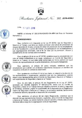 Resolución Jefatural N° 207-2018-AGN/J