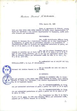 Resolución Directoral N° 54-84-AGN/OA