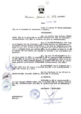 Resolución Jefatural N° 015-1991/AGN/J