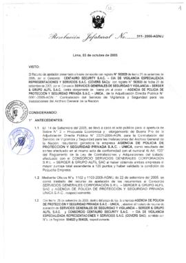 Resolución Jefatural N° 311-2005-AGN/J