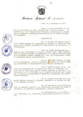 Resolución Jefatural N° 145-1993/AGN/J