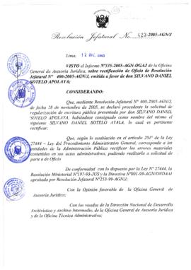 Resolución Jefatural N° 423-2005-AGN/J