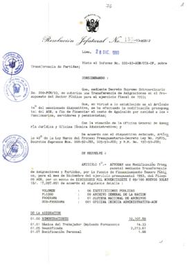 Resolución Jefatural N° 155-1993/AGN/J