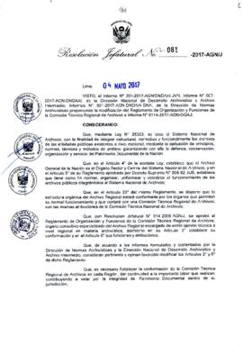 Resolución Jefatural N° 081-2017-AGN/J