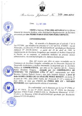 Resolución Jefatural N° 349-2004-AGN/J