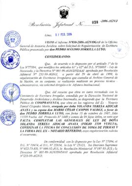 Resolución Jefatural N° 038-2006-AGN/J