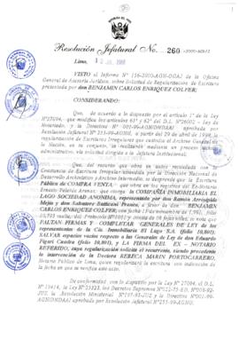 Resolución Jefatural N° 260-2000/AGN/J