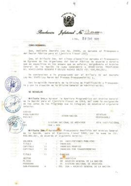 Resolución Jefatural N° 009-1993/AGN/J
