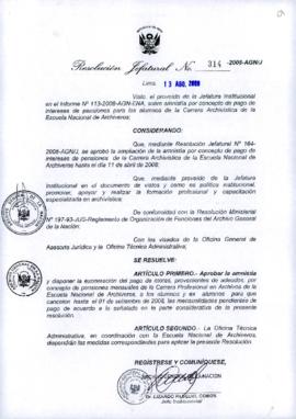 Resolución Jefatural N° 314-2008-AGN/J
