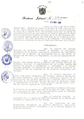 Resolución Jefatural N° 076-1996/AGN/J